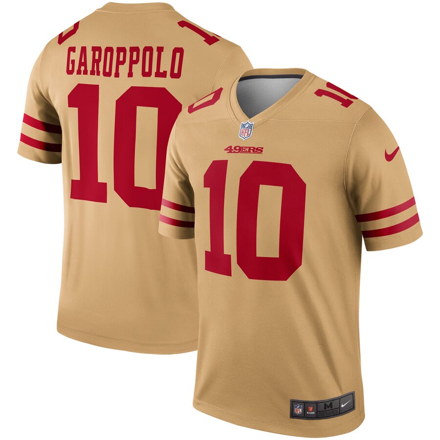 Women San Francisco 49ers #10 Garoppolo yellow Nike Vapor Untouchable Limited NFL Jersey->youth nfl jersey->Youth Jersey
